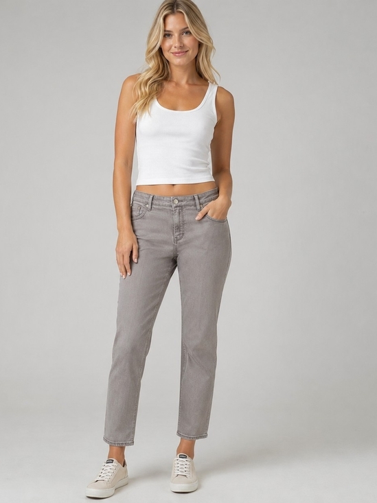 NYDJ Denim - NYDJ Stella Relaxed Lyft Tuck Ankle Jeans In Gray